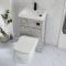 Exton Toilet en Fontein Combinatie Modern Incl. WC-ombouw en Verbogen Reservoir 50cm x 89cm | Keuze Afwerking Ombouw en Spoelknop | Cluo