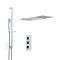 Doucheset - 2-Weg Thermostatische Douchekraan, Dunne Douchekop, Handdouche met Glijstang Chroom | Kubix