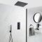 Doucheset - 2-Weg Thermostatische Douchekraan met Plafond Douchekop en Handdouche Zwart | Nox
