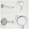 Hudson Reed Elizabeth - Douchekolom Klassiek 3-Weg Thermostatische Opbouw Douchekraan, Douchekop, Handdouche, Muurbaduitloop Chroom en Wit
