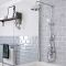 Hudson Reed Elizabeth - Douchekolom Klassiek 3-Weg Thermostatische Opbouw Douchekraan, Douchekop, Handdouche, Muurbaduitloop Chroom en Wit
