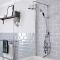 Hudson Reed Elizabeth - Douchekolom Klassiek 3-Weg Thermostatische Opbouw Douchekraan, Douchekop, Handdouche en Baduitloop Chroom en Zwart
