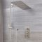 Doucheset - 3-Weg Thermostatische Douchekraan met Omstel, Douchekop met Watervaleffect, Handdouche met Glijstang Geborsteld Nikkel | Harting
