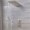 Doucheset - 3-Weg Thermostatische Douchekraan met Omstel, Douchekop met Watervaleffect, Handdouche met Glijstang Geborsteld Nikkel | Harting
