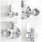Hudson Reed Elizabeth - Douchekolom Klassiek Opbouw 2-Weg Thermostatisch met 19cm Ronde Douchekop en Handdouche Chroom en Wit
