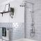 Hudson Reed Elizabeth - Douchekolom Klassiek Opbouw 2-Weg Thermostatisch met 19cm Ronde Douchekop en Handdouche Chroom en Wit