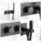 Doucheset - 2-Weg Thermostatische Douchekraan met Omstel, Verzonken Plafond Douchekop en Handdouche Zwart | Nox