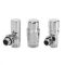 Radiatorkranen Thermostatisch Rond Haaks Modern Chroom met 16mm Adapters