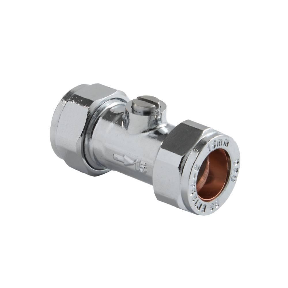 Stopkraan 15mm Chroom
