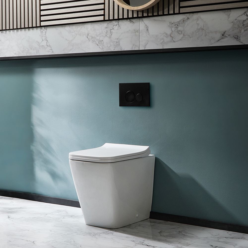 Toilet Staand Keramisch Vierkant Inclusief Soft-close WC-Bril Wit | Milton