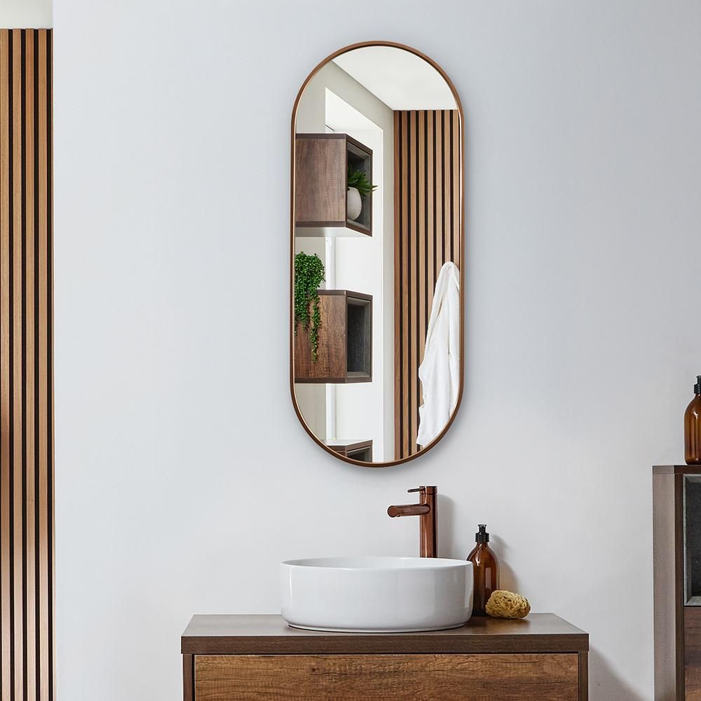 Wandspiegel Ovaal 100cm x 40cm - Satijn Koper | Gianna
