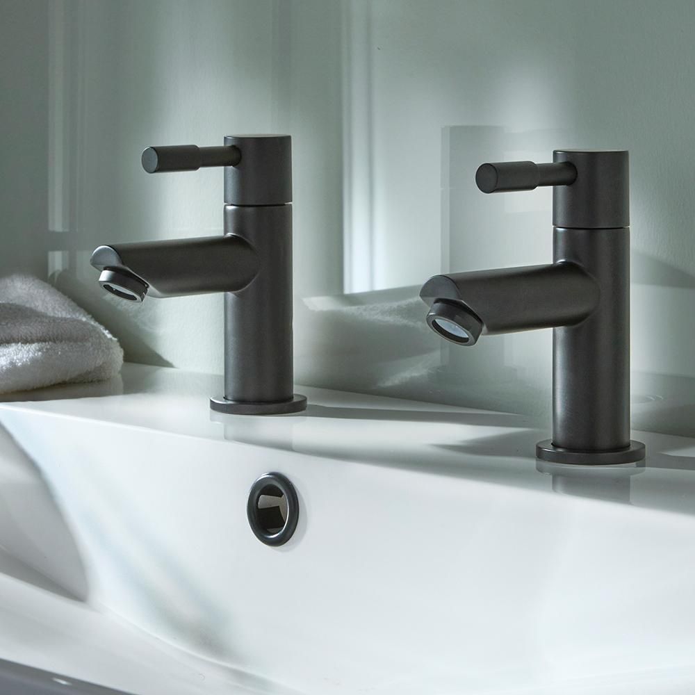 Paar Moderne Wastafelkranen - Zwart | Nox