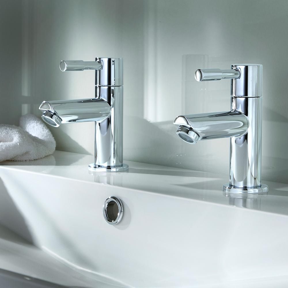 Paar Moderne Wastafelkranen - Chroom | Como