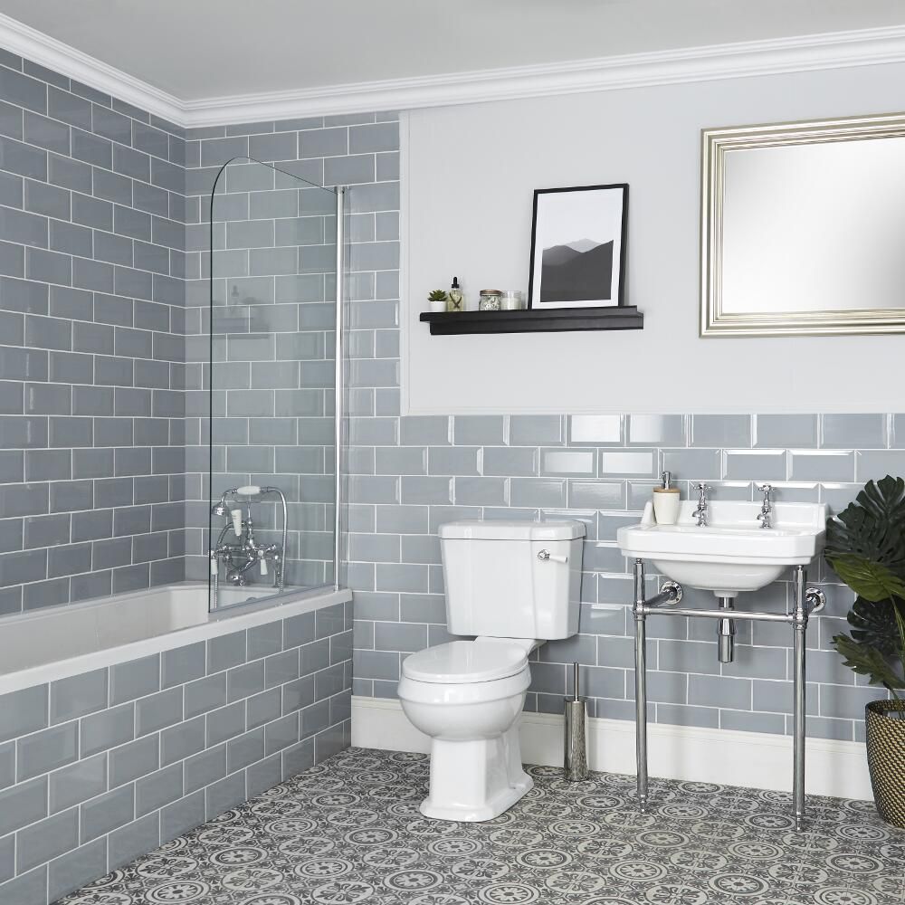 Badkamerset Klassiek -  Bad 170x75cm, Duoblok Toilet en Wastafel 56cm met Frame | Keuze uit 1, 2 of 3 Kraangaten | Richmond
