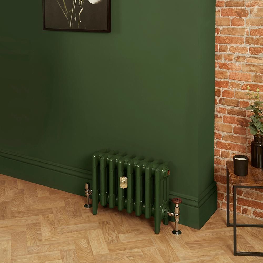 Gietijzeren Radiator met 4 Kolommen - Duck Green W55 van Farrow & Ball | 56cm Hoog  x  Kies de Breedte | Mercury