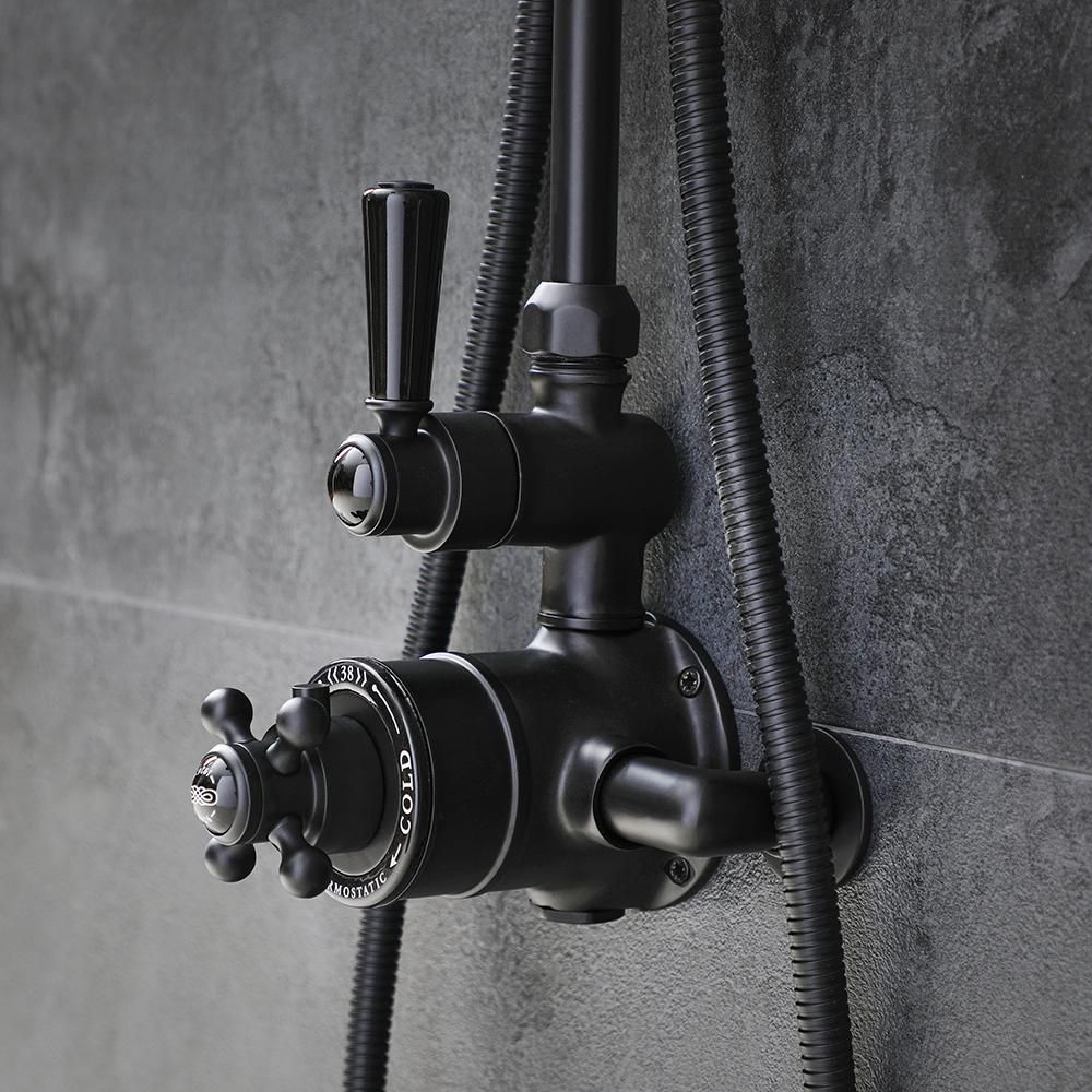 Hudson Reed Elizabeth - Douchekraan Thermostatisch Opbouw 1-Weg  Klassiek - Zwart