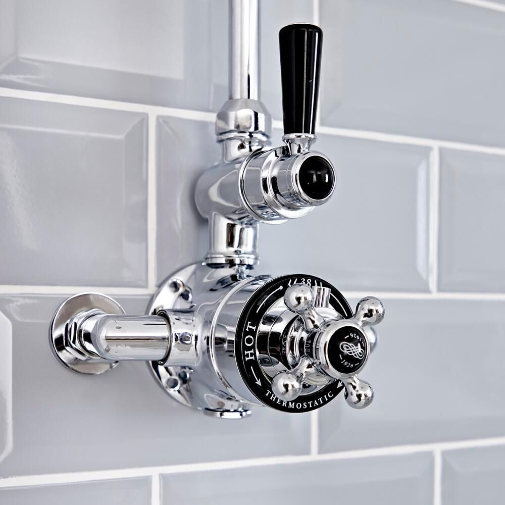 Hudson Reed Elizabeth - Douchekraan Thermostatisch Opbouw 1-Weg  Klassiek - Chroom en Zwart