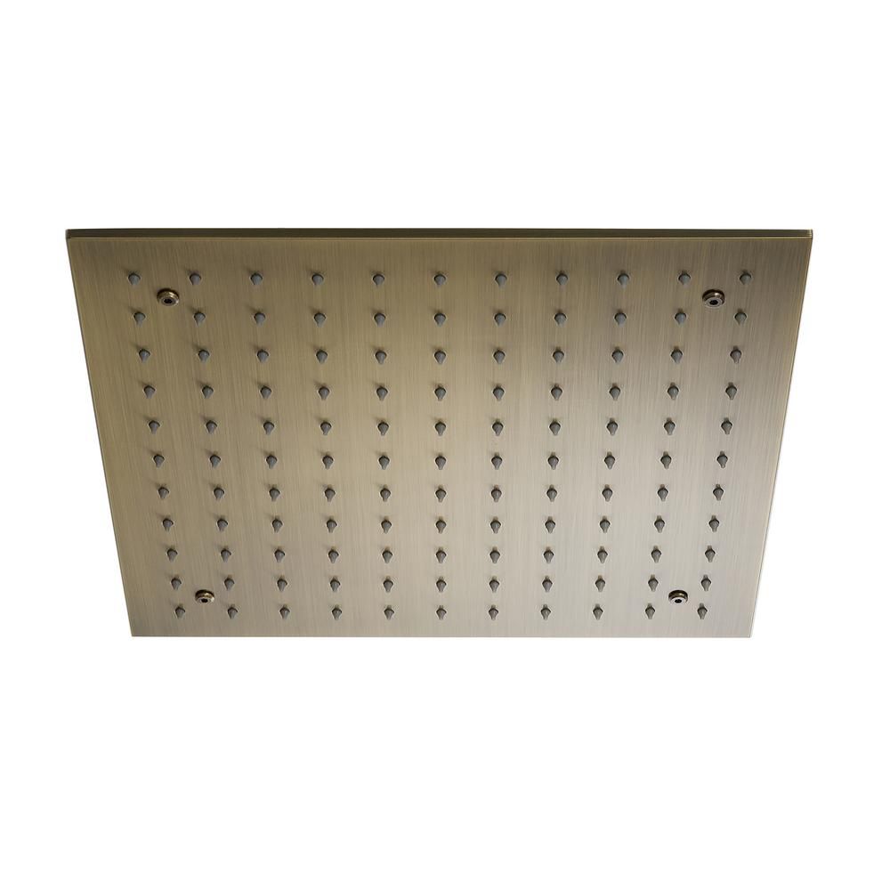 Verzonken Plafond Douchekop 40cm Vierkant Modern - Geborsteld Messing | Clarus