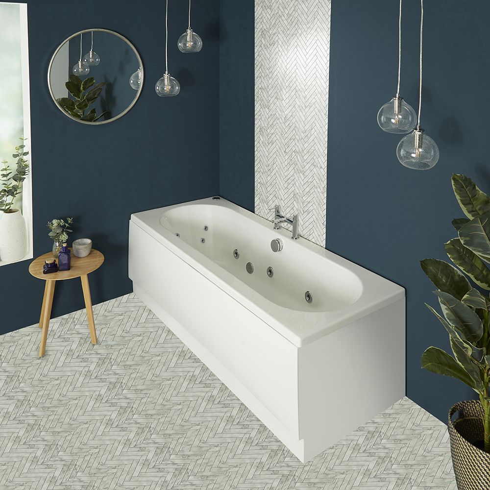 Whirlpool Bad Standaard Modern Dubbelzijdig Glanzend Wit | Keuze Afmeting, Keuze Jets en Optionele Badpanelen | Otterton