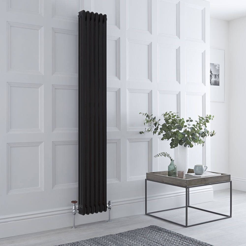 Kolomradiator Verticaal 3-Koloms Klassiek Zwart | Keuze Afmetingen en Poten | Windsor