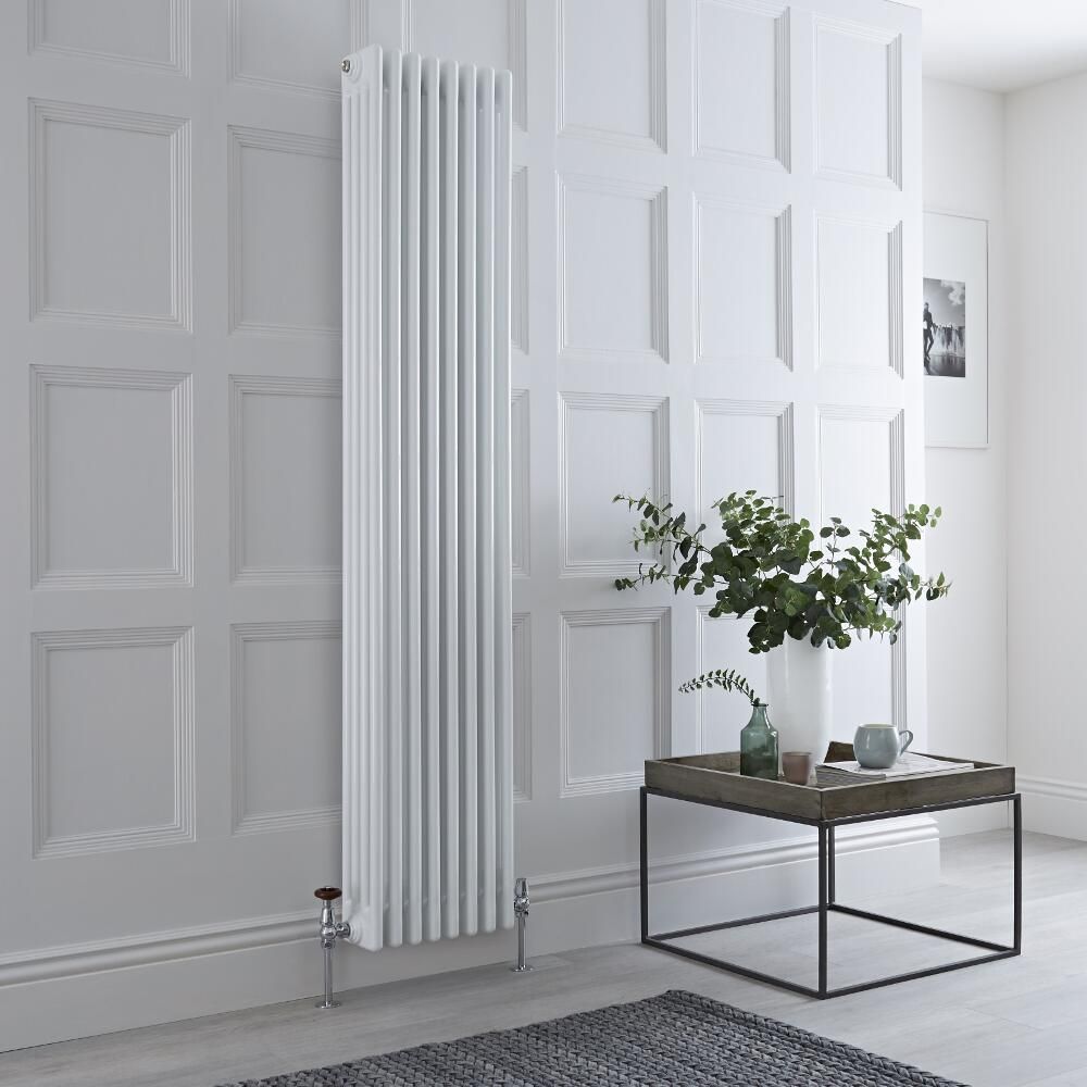 Kolomradiator Verticaal 4-Koloms Klassiek Wit | Keuze Afmetingen en Optionele Poten | Windsor