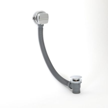 Badvuller en Overloop Combinatie met Pop-up Afvoerplug Modern - Chroom | Kubix