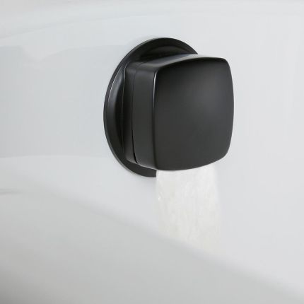 Badvuller en Overloop Combinatie met Pop-up Afvoerplug Modern - Zwart | Preto