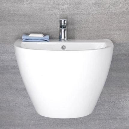 Fontein Toilet Keramiek Modern B.53 x D.44cm Met 1 x Kraangat Wit | Ashbury
