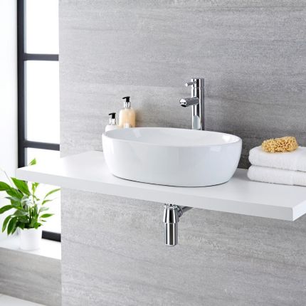 Opzetwastafel Ovaal 48cm x 35cm Wit | Otterton