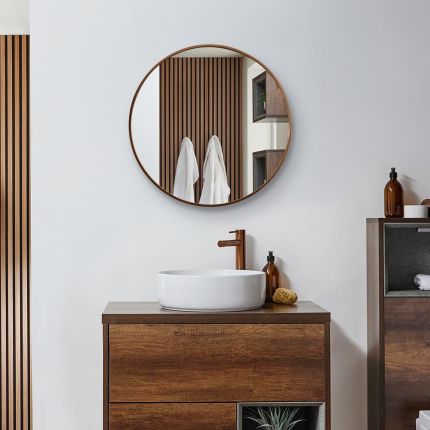 Wandspiegel Rond 60cm - Satijn Koper | Annalise