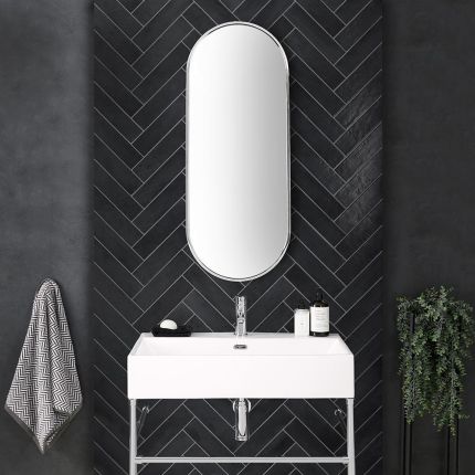 Wandspiegel Ovaal 100cm x 40cm Chromen | Gianna