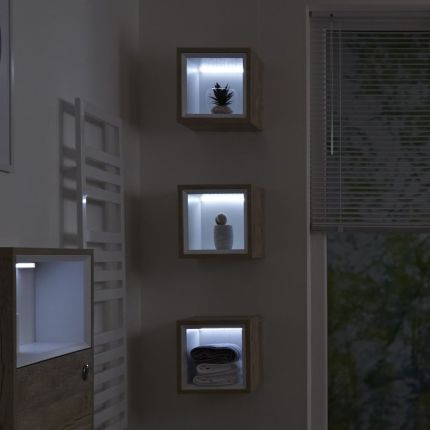 Wandkast Open Modern 30cm x 30cm | Keuze Afwerking | Optie voor LED-Verlichting | Hoxton