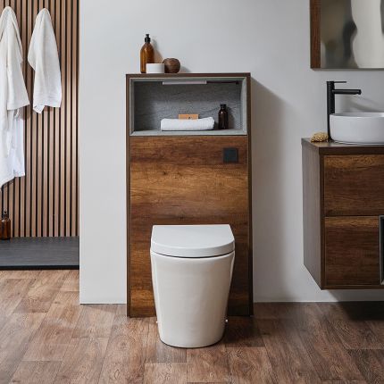 Stortbak Ombouw met Open Schap Donker Eiken 115cm - incl/excl. LED - Hoxton