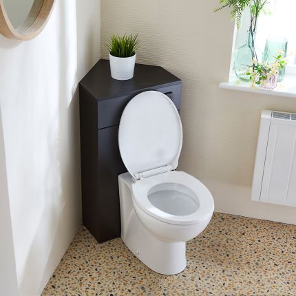 WC-Ombouw Hoekmontage Modern met Reservoir en Select Staand Toilet | Keuze Afwerking | Cluo