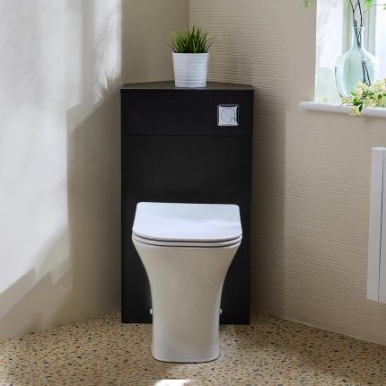 WC-Ombouw Hoekmontage Modern met Reservoir en Avenham Staand Toilet | Keuze Afwerking en Spoelknop | Cluo