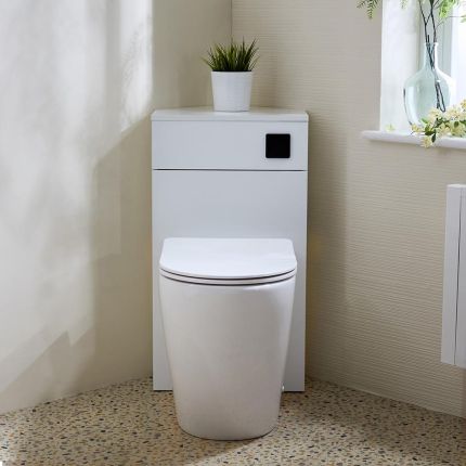 WC-Ombouw Hoekmontage Modern met Reservoir en Brunswick Toilet | Keuze Afwerking en Spoelknop | Cluo