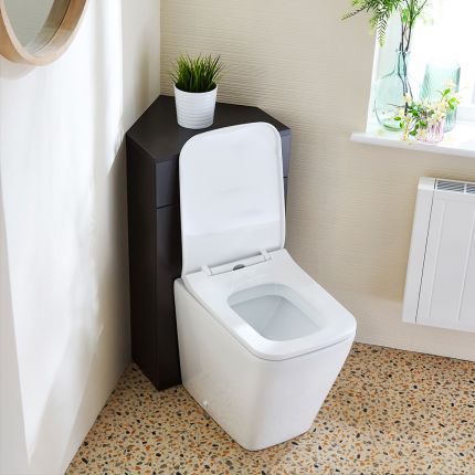 WC-Ombouw Hoekmontage Modern met Reservoir en Milton Staand Toilet | Keuze Afwerking | Cluo