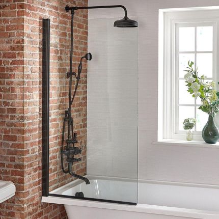 Badwand Draaibaar 80cm x 140cm - Zwart | Nox