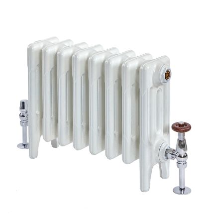 Gietijzeren Radiator 4 Kolommen 46cm Hoog - Porselein Wit | Kies de Breedte | Mercury