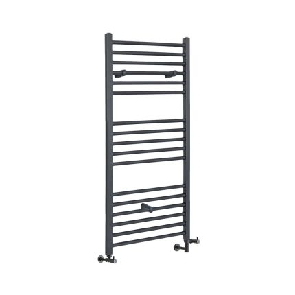 Handdoekradiator Dual Fuel / Hybride Antraciet Vlak - Incl. Verwarmingselement, T-Stuk en Radiatorkranen | Keuze Afmeting | Artle