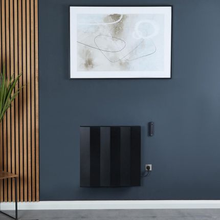 Design Radiator Elektrisch Horizontaal Aluminium 60cm x 60cm Zwart | Notus V