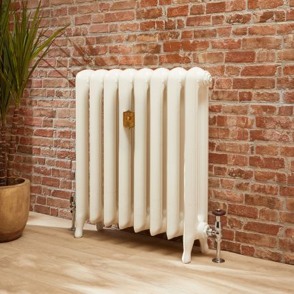 Gietijzeren Radiator Ovale Kolommen 56cm Hoog Antiek Wit | Kies de Afmeting | Erté