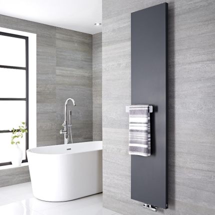 Plaatradiator Verticaal Staal Antraciet 40cm x 180cm Incl. Handdoekrek Staal 6cm x 32cm x 12.5cm |Rubi