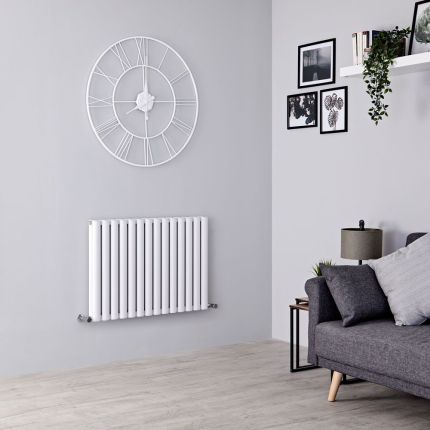 Design Radiator Horizontaal 60cm Aluminium Wit  | Keuze Afmeting | Revive Air