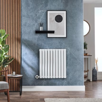 Elektrische Design Radiator Horizontaal Wit | Keuze Afmeting | Keuze WiFi Thermostaat | Vaste Bedrading of met Stekker | Revive - ECOSO van Hudson Reed