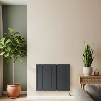 Elektrische Keramische Radiator met WiFi-Bediening Wandmontage | Keuze Kleur en Vermogen | Vaste Bedrading of met Stekker | Leo - ECOSO van Hudson Reed