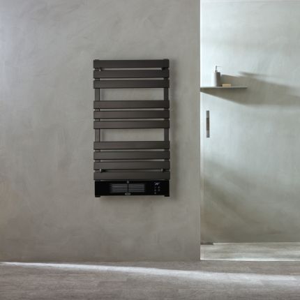 Slimme Elektrische Handdoekradiator met Ventilator - Zwart | Keuze Afmeting | Vaste Bedrading of met Stekker | Linus - ECOSO van Hudson Reed