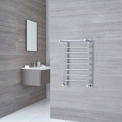 Handdoekradiator met Extra Bovenrek - Chroom | Keuze Afmeting | Pendle