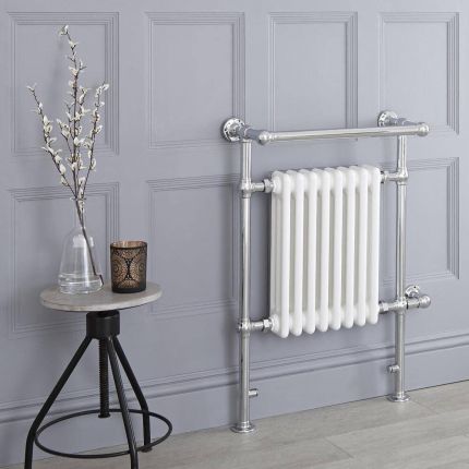 Elektrische Handdoekradiator Klassiek Wit H.93cm Inl. Standaard Verwarmingselement | Keuze Afmeting | Elizabeth