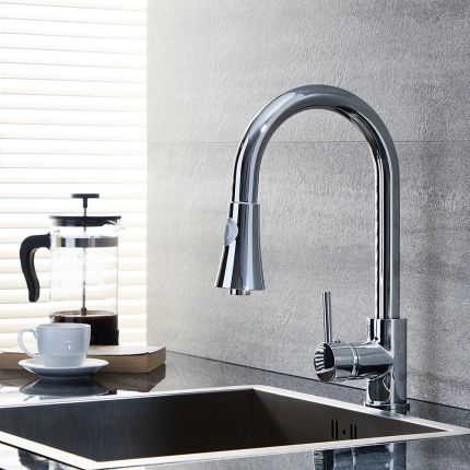 Keukenmengkraan Modern met Uittrekbare Handdouche - Chroom | Como